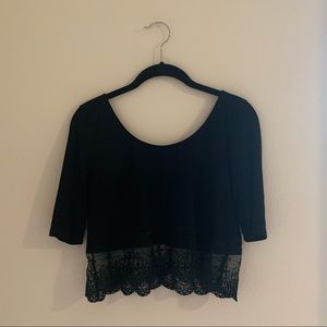 Lace Trim Crop Top